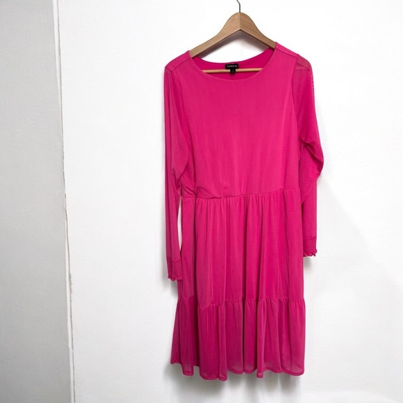 Torrid Elegant Pink Dress long sleeve 1X - Picture 1 of 7